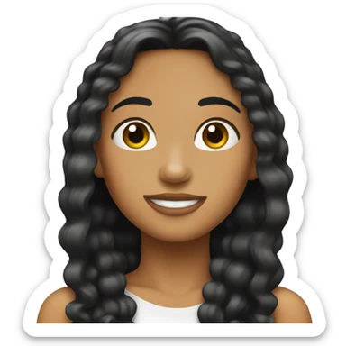 Chica latina con cabello negro lacio largo sticker