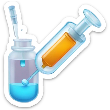 Injectable being drawn from a vial sticker