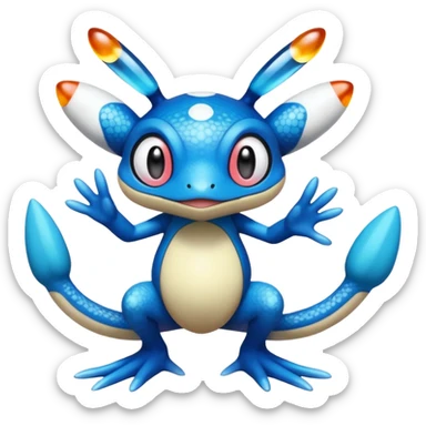 Froakie-Karrablast-Ferroseed-Pyukumuku-Perrserker-Cetitan-Pokémon-fusion (full body) sticker
