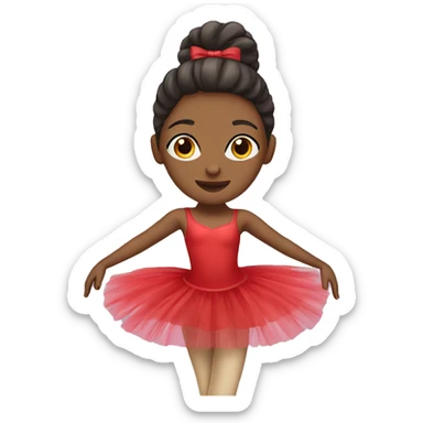 Ballerina wearing a red tutu sticker