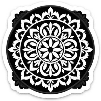 Black color kambi kolam sticker