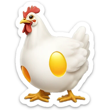 Chicken laying egg sticker