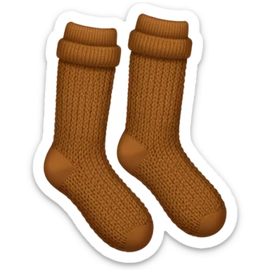 Two brown knitted cozy socks sticker