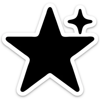 small shiny silver star on a glossy black car surface, minimal subtle reflections, focus on mirror shine, elegant and minimal solid icon sticker