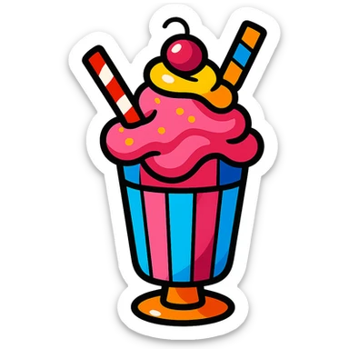 exaggerated shake, bright colors sticker