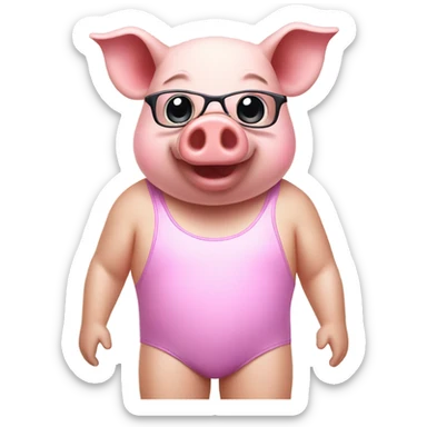A pig in a swimsuit sticker