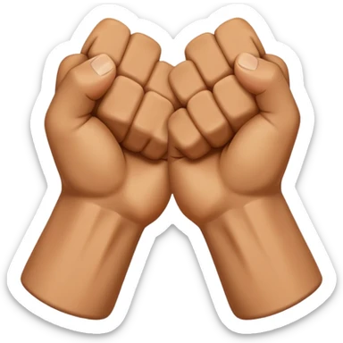 two clenched fists at close range sticker
