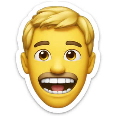 Emoji show as his jaw sticker