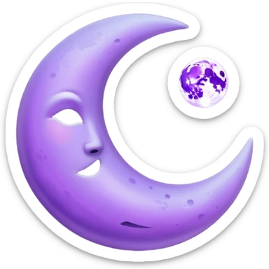 Crescent purple moon sticker