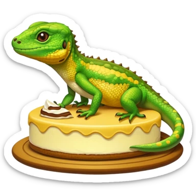 Lizard with cheese cake sticker