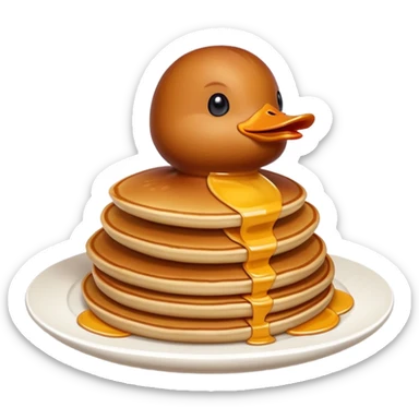 Beijing Peking Duck with crispy skin and pancakes, simplified emoji style with bold outlines and bright colors, cartoon style roasted duck sticker