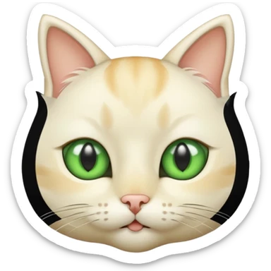 Cream cat face with short hairs sticker