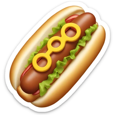 Hot dog smiley face sticker