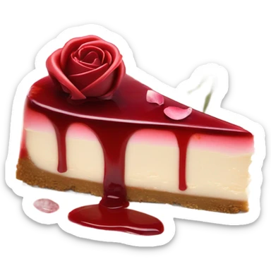 Dark red Rose cheesecake sticker
