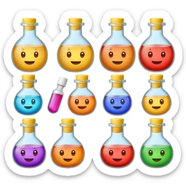 pochons transparents avec des médicaments dedans qui sourient et rigolent sticker