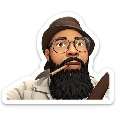 male with glasses and beard sticker