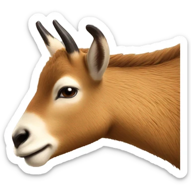 happy smiling brown chamois left hoof pointing up sticker