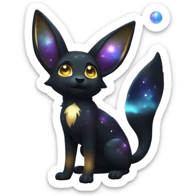 Shiny Sparkly Nebula Umbreon full body sticker