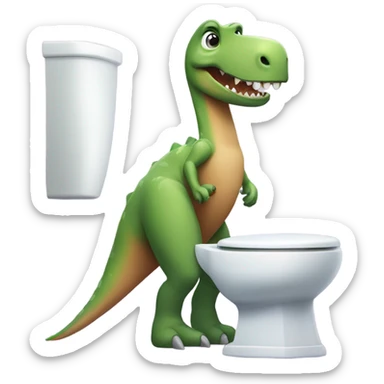 dinasour going bathroom sticker