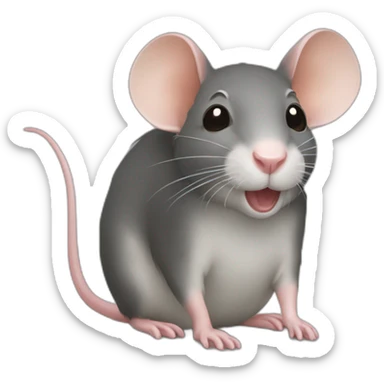 un rat qui tien un panneau abonné vous sticker