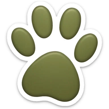 Khaki-green paw sticker