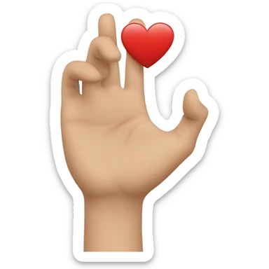 Person making a heart with hand sticker