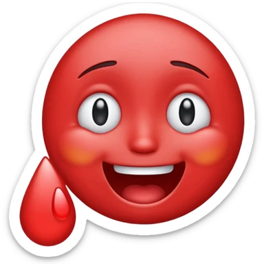 Make me a red emoji that is happy and is crying for happyness\ sticker