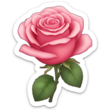 Rose with cute emoji sticker