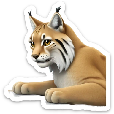 A lynx with a laptop sticker
