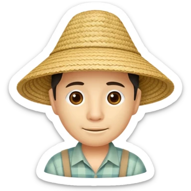 Vietnamese hat of a farmer  sticker
