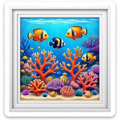 Great Barrier Reef Landmark Emoji – Featuring colorful coral formations and tropical fish. sticker