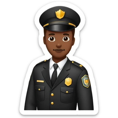 Black security guard at a liquor store sticker