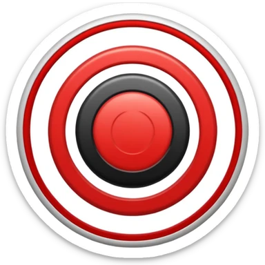 A black circle surrounded by a white circle surrounded by a red circle there should only be 3 rings- smallest circle should be black then white bigger and then red biggesy sticker