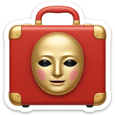 French frize emoji: NO FACE, red case front  sticker