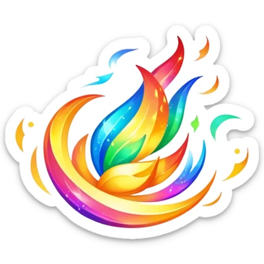 Shiny Epic Sparkly Aurora Flame sticker