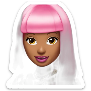 Nicki Minaj pink friday wearing the Barbie necklace  sticker