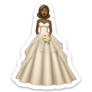 beige wedding dress sticker
