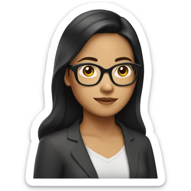 filipino woman with glasses and dark hair sticker