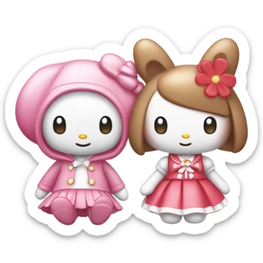 my melody hello kitty sticker