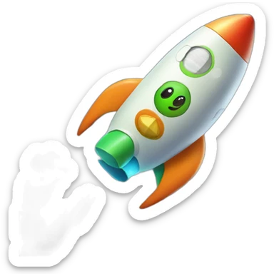 Yoshi in a rocketship sticker