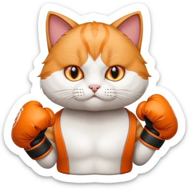cat doing MMA fighting
 sticker