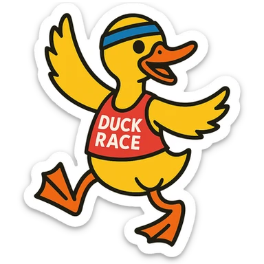 dancing duck for a duck race sticker