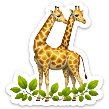giraffe eating leaves sticker