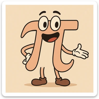 flat toon version of the pi (π) symbol, minimalist and clean sticker