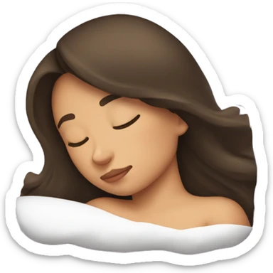 Brunette girl sleeping sticker