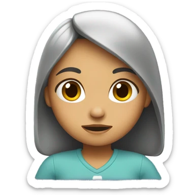 Girl waiting for play sticker