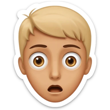 Shocked face with wide a big eyes on his face sticker