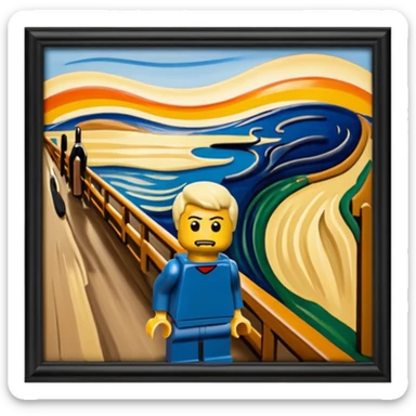Edvard munch the scream landscape but a minifig sticker