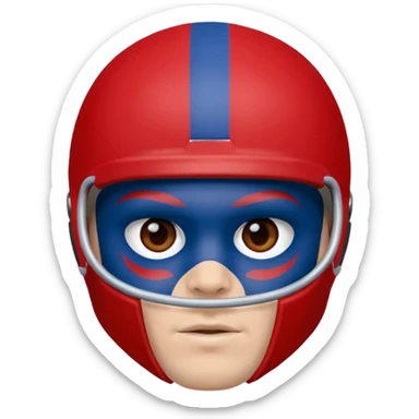 
American football face painting in blue (#00A3E0) and red (#F9423A)  sticker