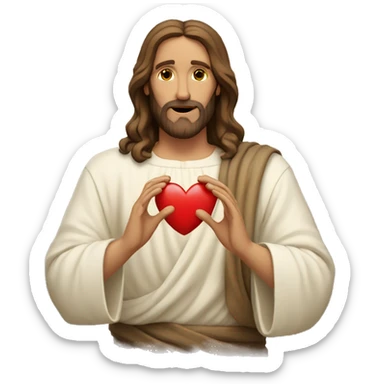 Jesus making heart with hands sticker